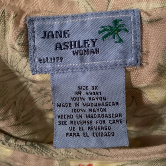 Jane Ashley tropical khaki w/orchids sleeveless scoop neck maxi dress size 3x - Picture 9 of 10